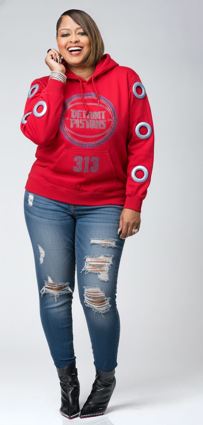 Pistons Holey Hoodie White Stones