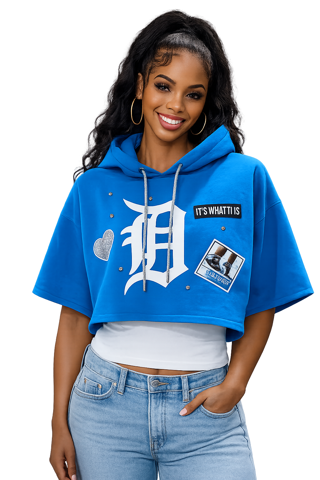 Crop Short Sleeved Hoodie