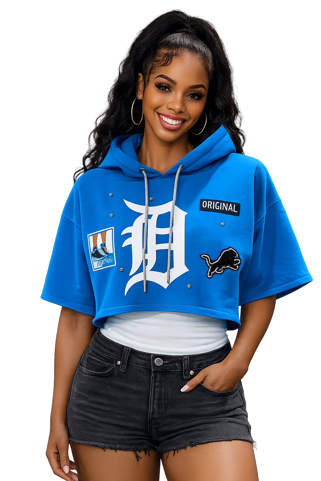 Crop Short Sleeved Hoodie