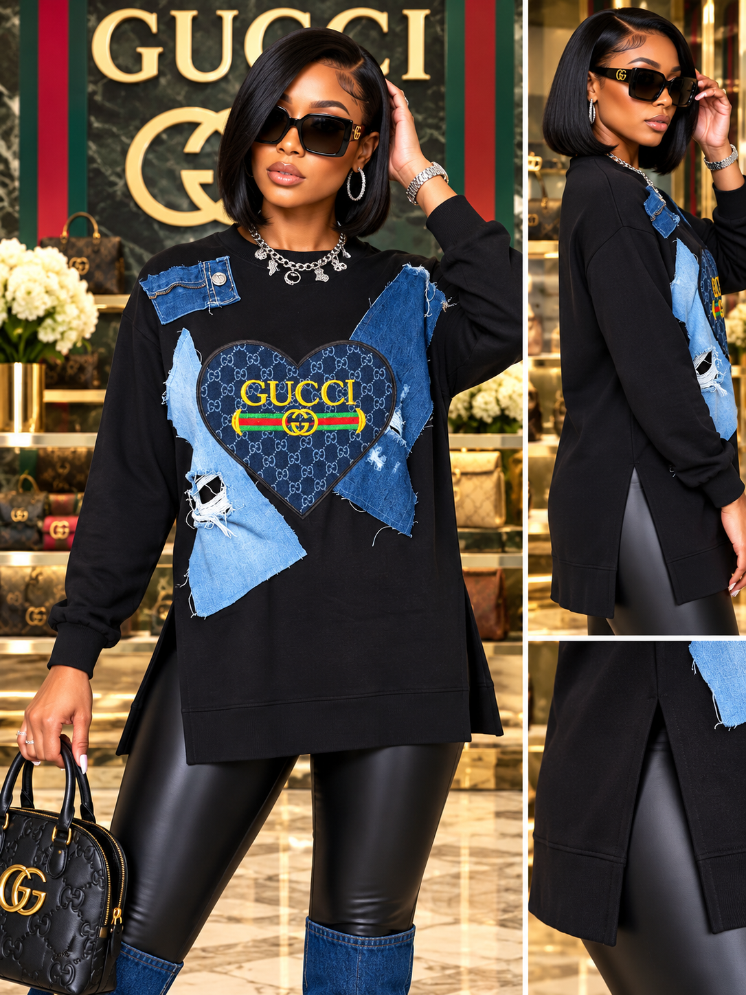 Oversized “Gucci” Tunic Sweatshirt
