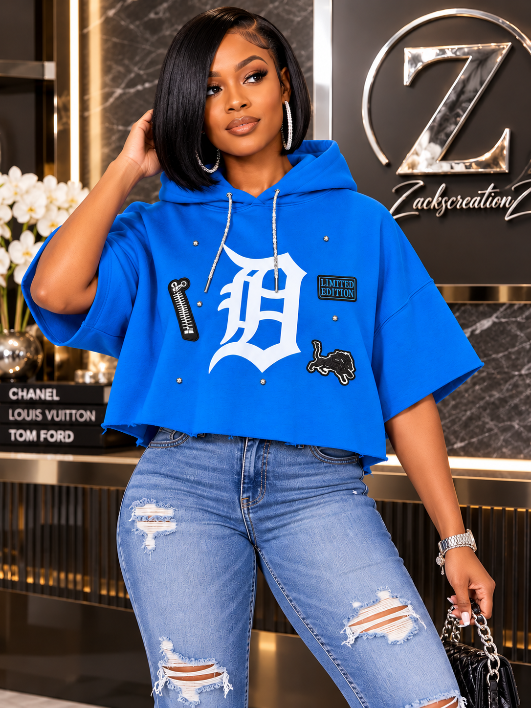 Lions Crop Hoodie
