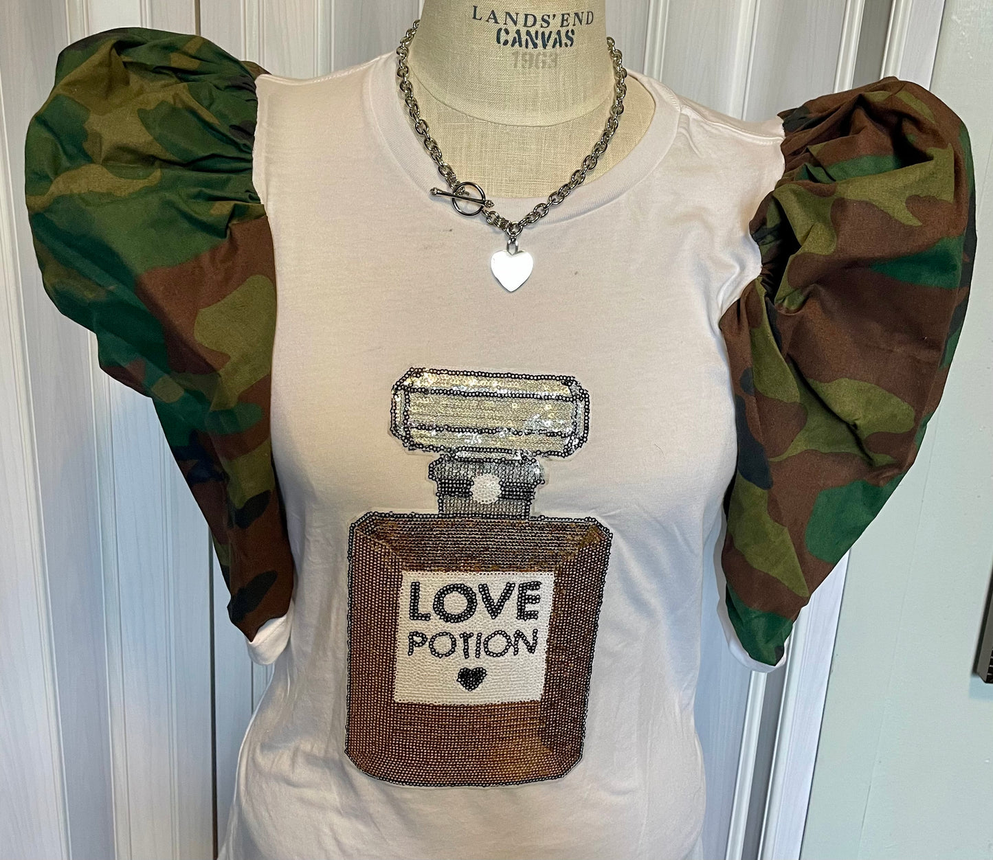 Camo Puffy Sleeve Love Potion