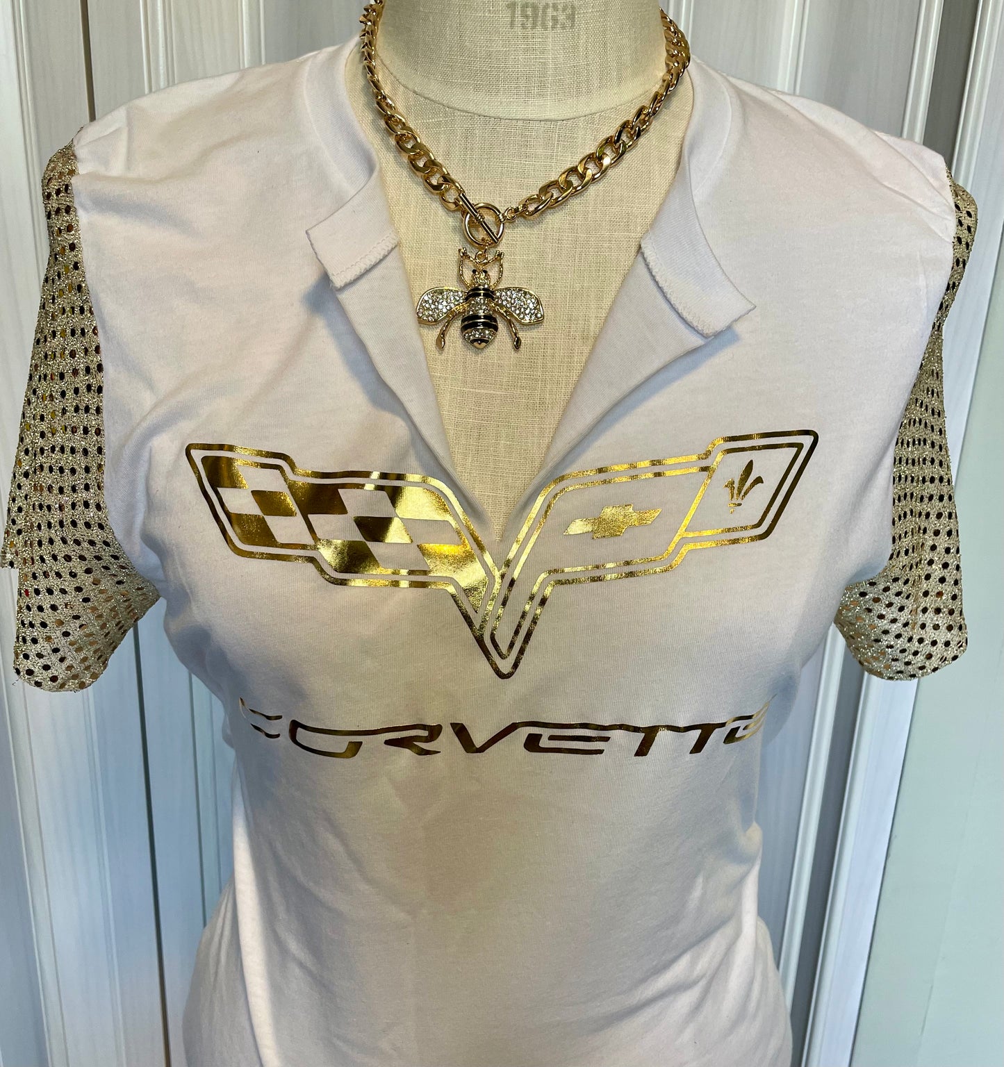 Ladies Corvette White w/ Gold