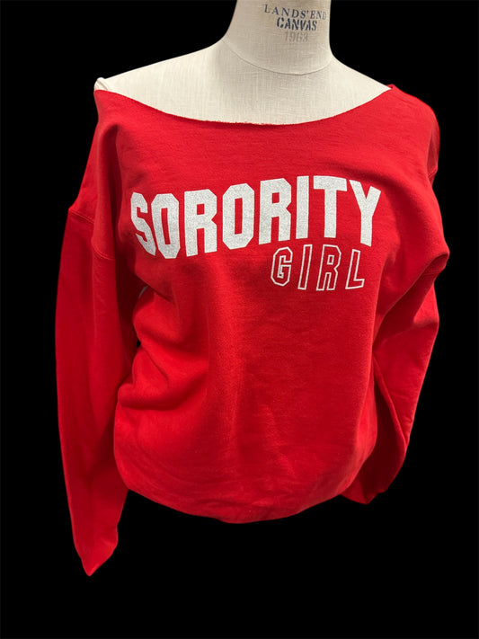 Sorority Girl Off Shoulder Sweatshirt