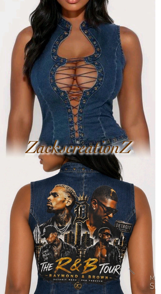 R&B Tour Sexy Vest Dark Blue