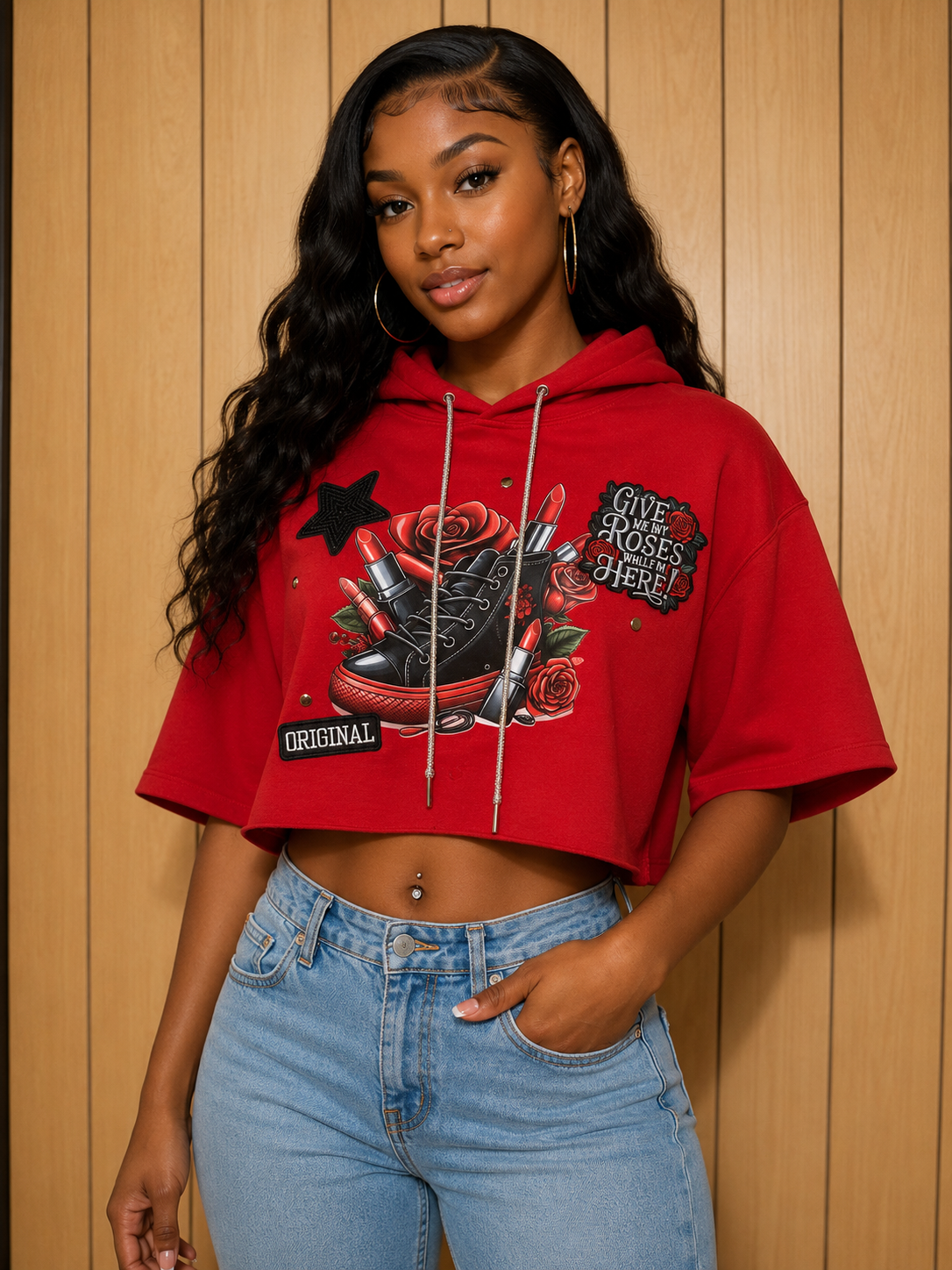Crop Short Sleeved Hoodie