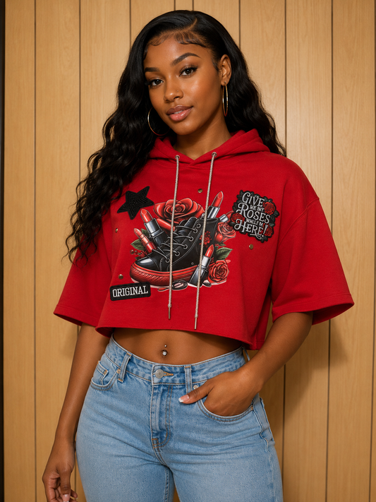 Crop Short Sleeved Hoodie