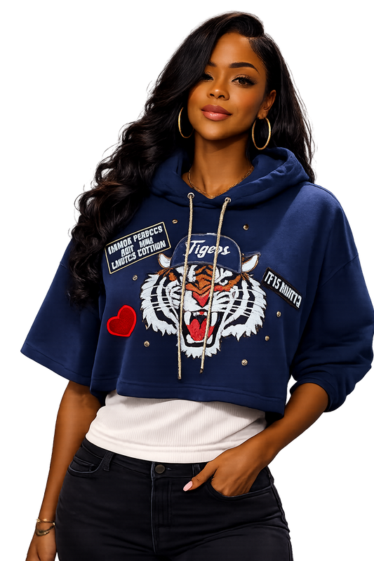 Crop Short Sleeved Hoodie