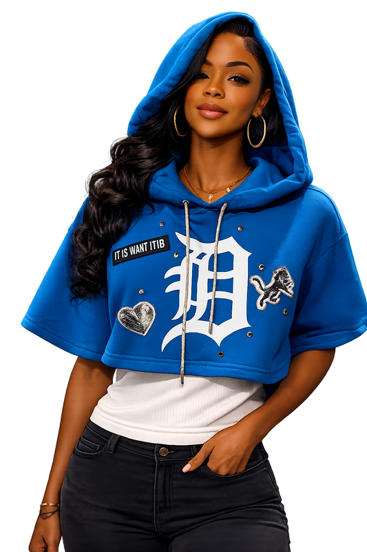 Crop Short Sleeved Hoodie