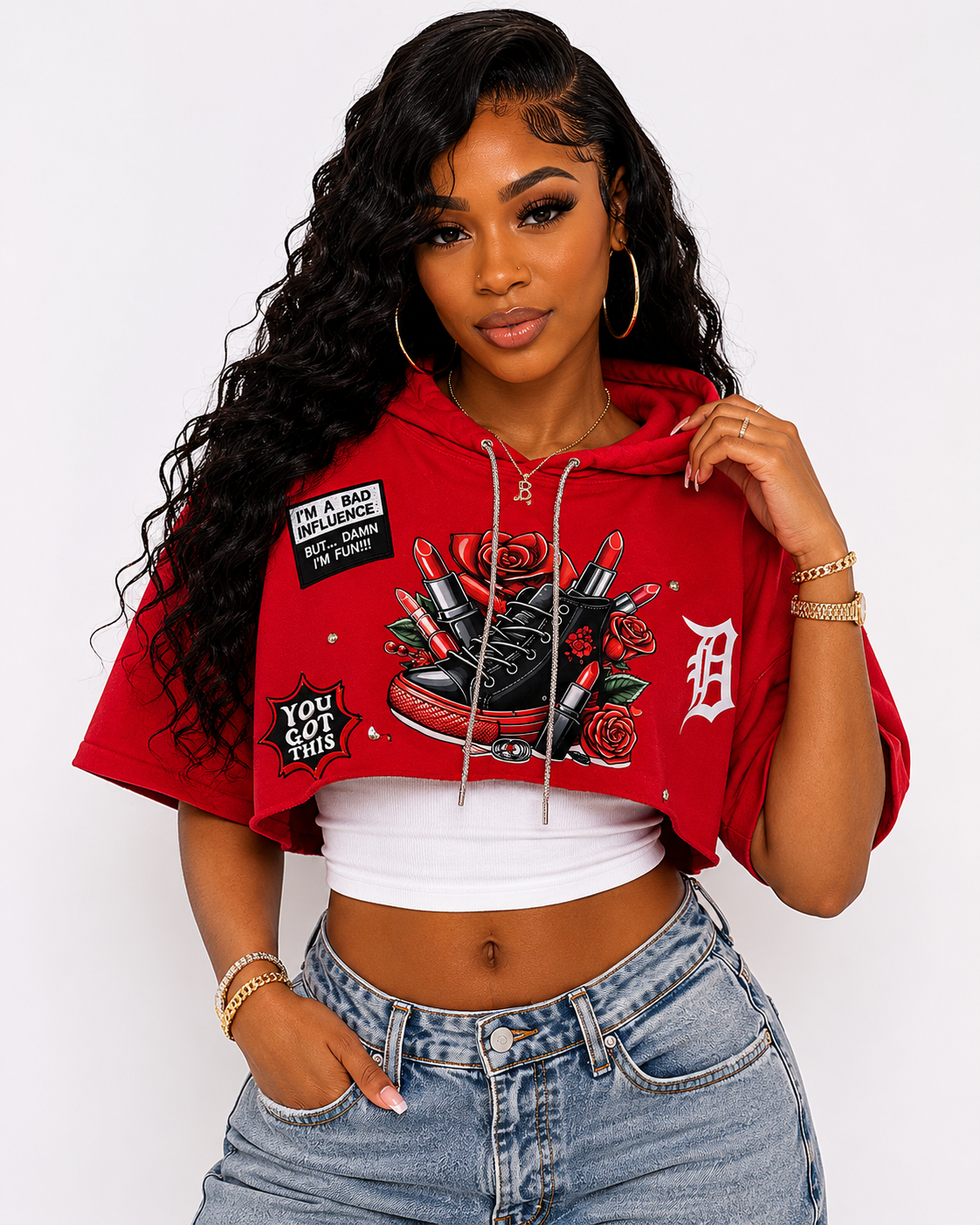 Crop Short Sleeved Hoodie