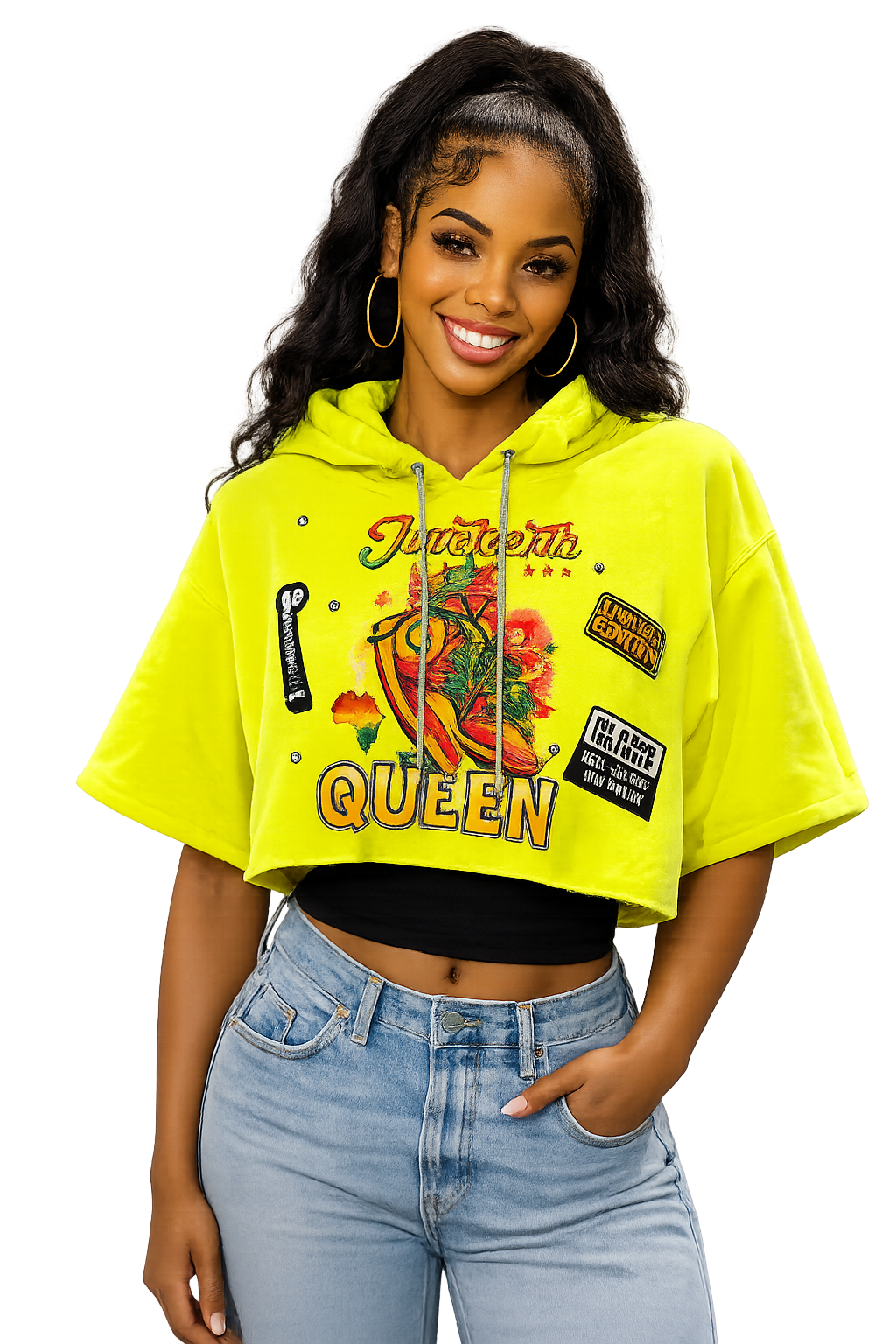 Crop Short Sleeved Hoodie