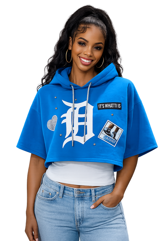 Crop Short Sleeved Hoodie