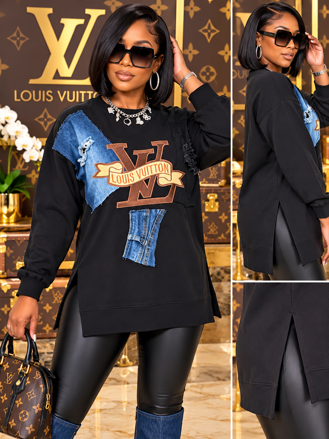Oversized “Louis Vuitton” Tunic Sweatshirt