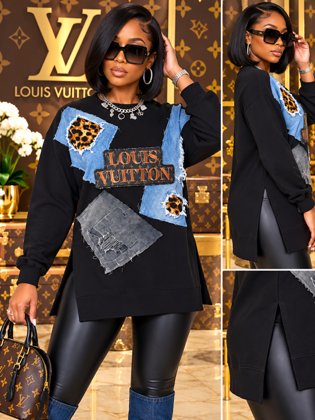 Oversized “Louis Vuitton” Tunic Sweatshirt