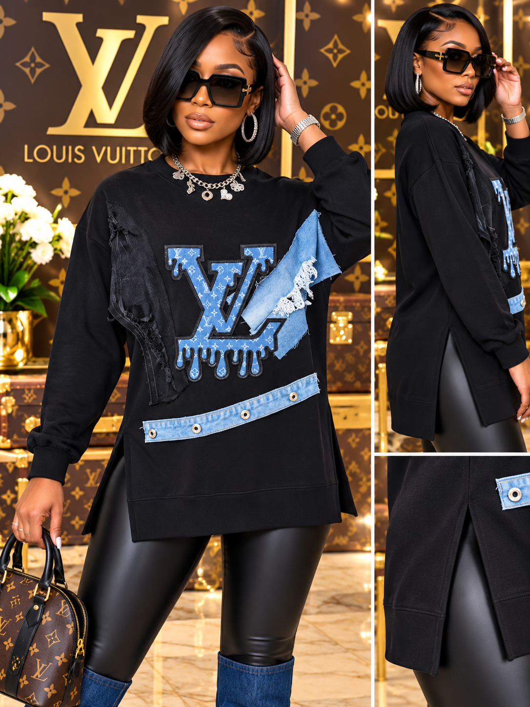 Oversized “Louis Vuitton” Tunic Sweatshirt