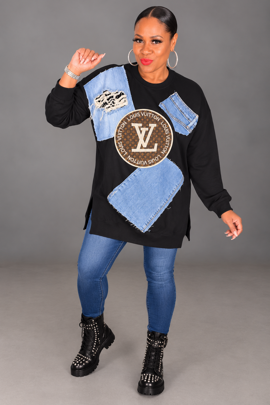 Oversized “Louis Vuitton” Tunic Shirt